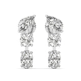 3-Stone Diamond Drop Earrings