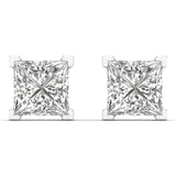 2 Carat Princess Cut Solitaire Studs
