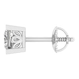 2 Carat Princess Cut Solitaire Studs