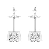 2 Carat Princess Cut Solitaire Studs