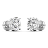 2 Carat Oval Solitaire Studs