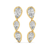 Three-Pear Diamond Climber Earrings