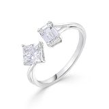 Duo Emerald Solitaire Ring