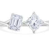 Duo Emerald Solitaire Ring