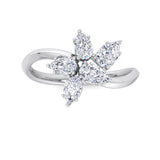 Half Flower Pear Diamond Ring