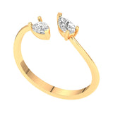 Duo Pear Diamond Cuff Ring