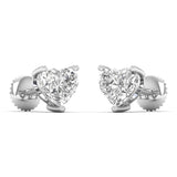 3 Carat Heart Solitaire Studs