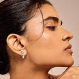 Heart Diamond Hoops
