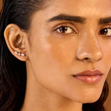 Three-Pear Diamond Climber Earrings