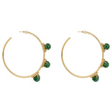 Ayka Earrings 18 g With Natural Cut Zed Stones 22K Gold-Plating, Matte - ZEWAR Jewelry