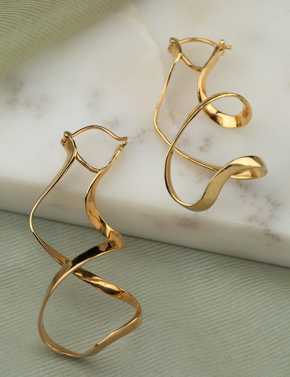 Iraj Earrings 12gm Push-Back 22k Gold Plated Over Brass - ZEWAR Jewelry