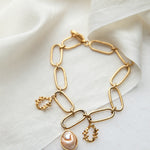 Noor 22K Gold-plating Matte Peach-coloured Charm Bracelet - ZEWAR Jewelry
