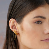 Mehruz Earrings 6 gms With an Elongated Design 22k Gold plated Over Brass - ZEWAR Jewelry