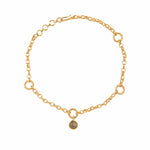 Esme 18k Gold Plating On Brass Anklet With Tiny Semi-precious Stones - ZEWAR Jewelry