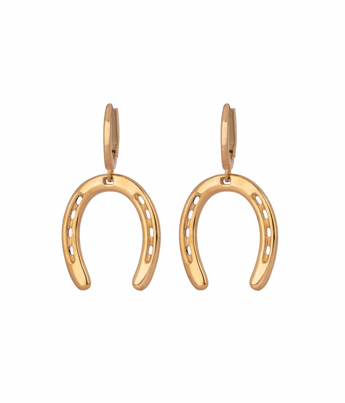 Kush 22k Gold Plated Over Brass Horseshoe Detailing Earrings - ZEWAR Jewelry