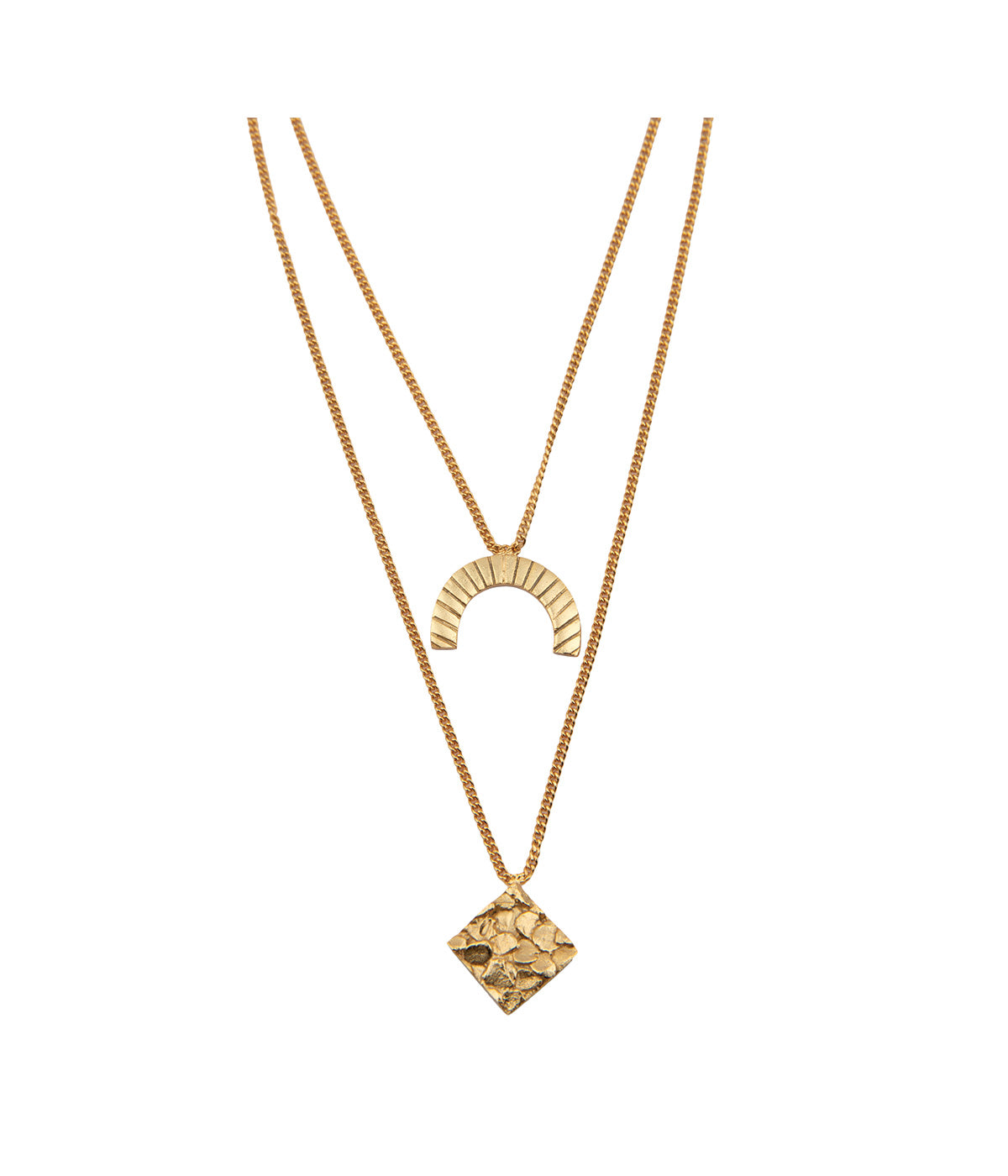 Dilnaz Layered 7 GM 22k Gold Plating On Brass Necklace - ZEWAR Jewelry