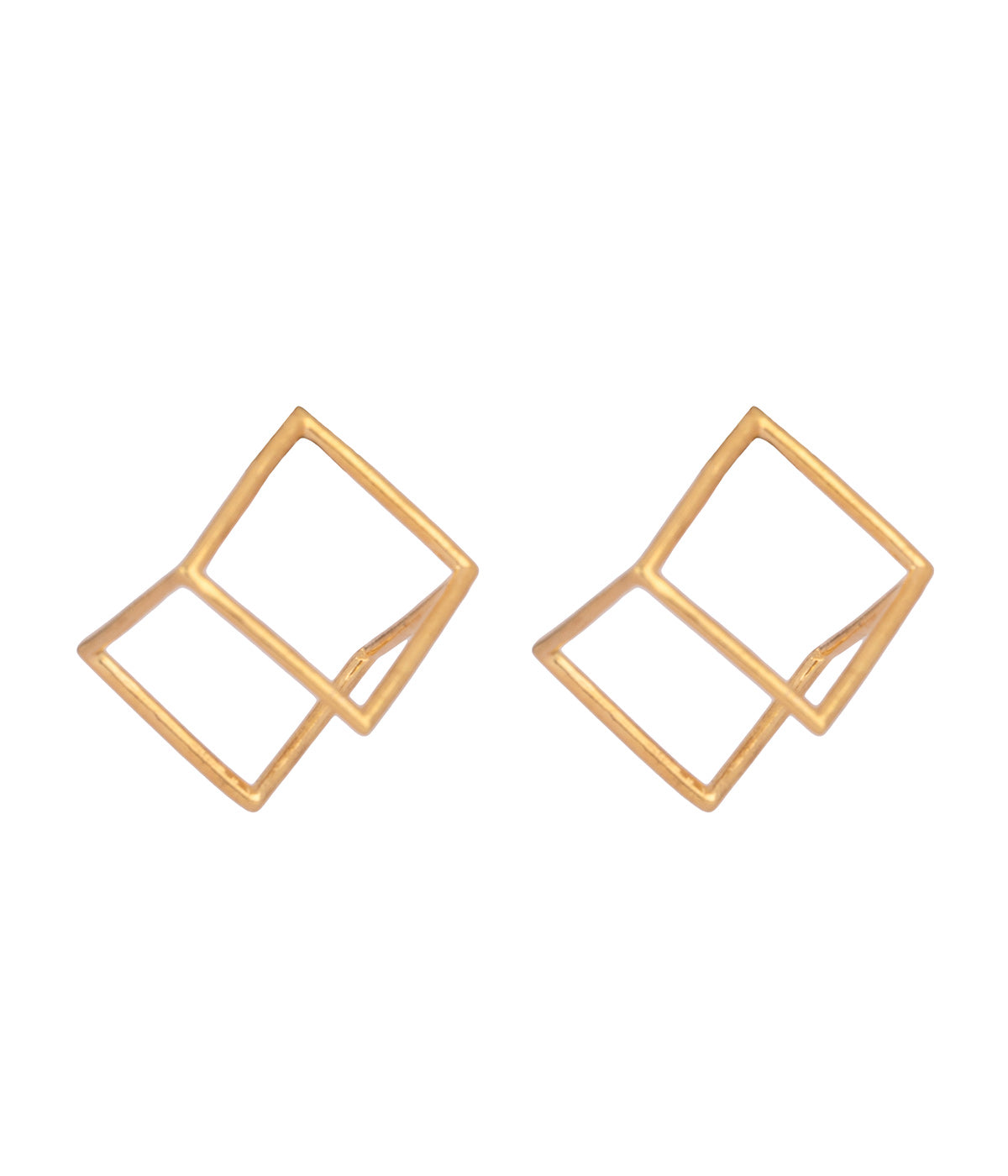 Cyra 22k Gold Plated Over Brass Impactful Earrings - ZEWAR Jewelry