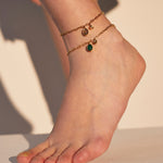 Arsia Anklet 4 gms With Exquisite Stones 18k Gold Plated On Brass - ZEWAR Jewelry