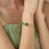 Esme 18k Gold Plated On Brass Bracelet With Semi-precious Stones - ZEWAR Jewelry