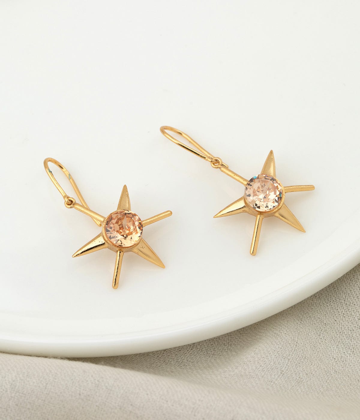 Tara Earrings 22k Gold Plated On Brass - ZEWAR Jewelry