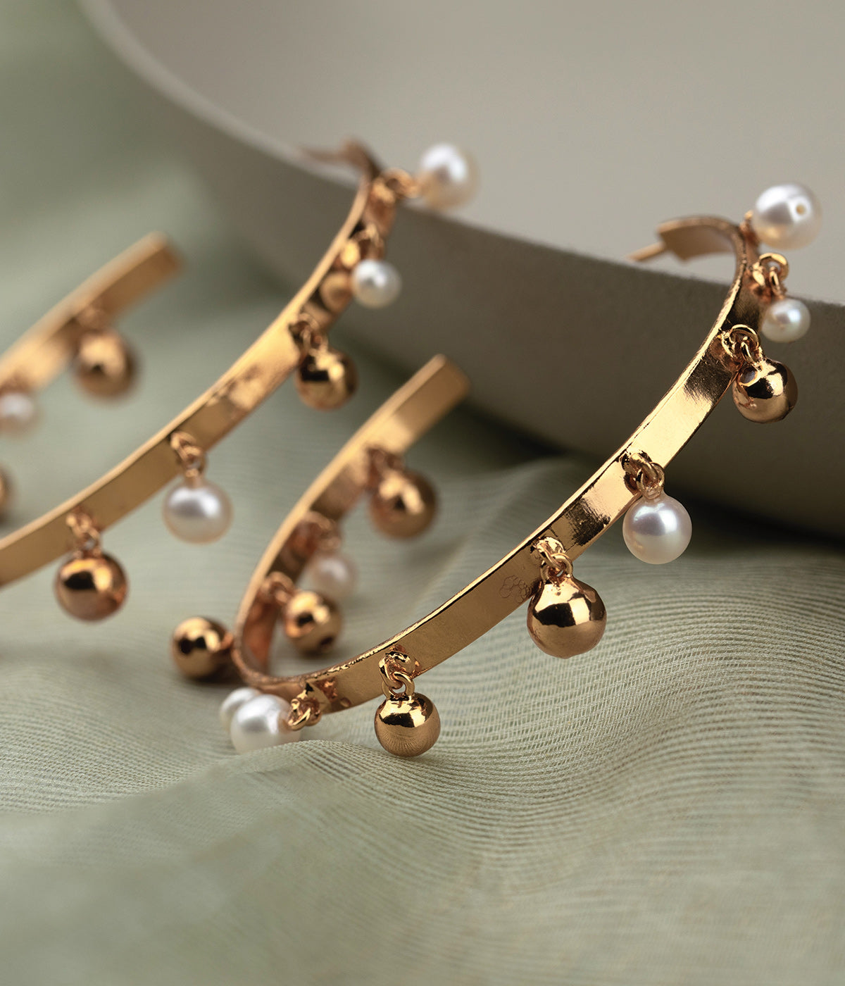 Azita Earrings 10 gms Push-Back 18k Gold Plated On Brass - ZEWAR Jewelry