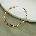Zarin 22k Gold Plated On Brass Contemporary Cuff Bracelet - ZEWAR Jewelry 