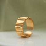 Abru Ring Adjustable Classy 22k Gold Plated On Brass - ZEWAR Jewelry